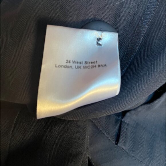 Anthropologie Pin Stripe Paper Bag Skirt Blue Seen Worn Kept Midi Length Size 8 - Picture 8 of 8